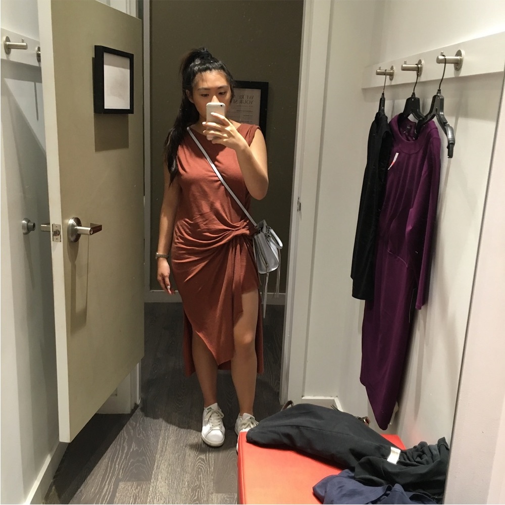 Allsaints Red Asymmetrical Dress L